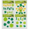 Serafina Home St. Patrick's Day Window Gel Clings: Shamrocks Clovers Leprechaun Pot of Gold Irish Flag, Option 1