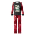 thumbnail image 2 of Christmas Family Matching Pajamas Set, Long Sleeve Snowman/Elk Print Tops with Plaid Pants, 2 of 9
