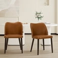 thumbnail image 1 of MALOL Upholstered Dining Chairs Set of 2, Modern Dining Room Kitchen Chairs with Wood Legs, PU Leather, Light Brown, 1 of 7