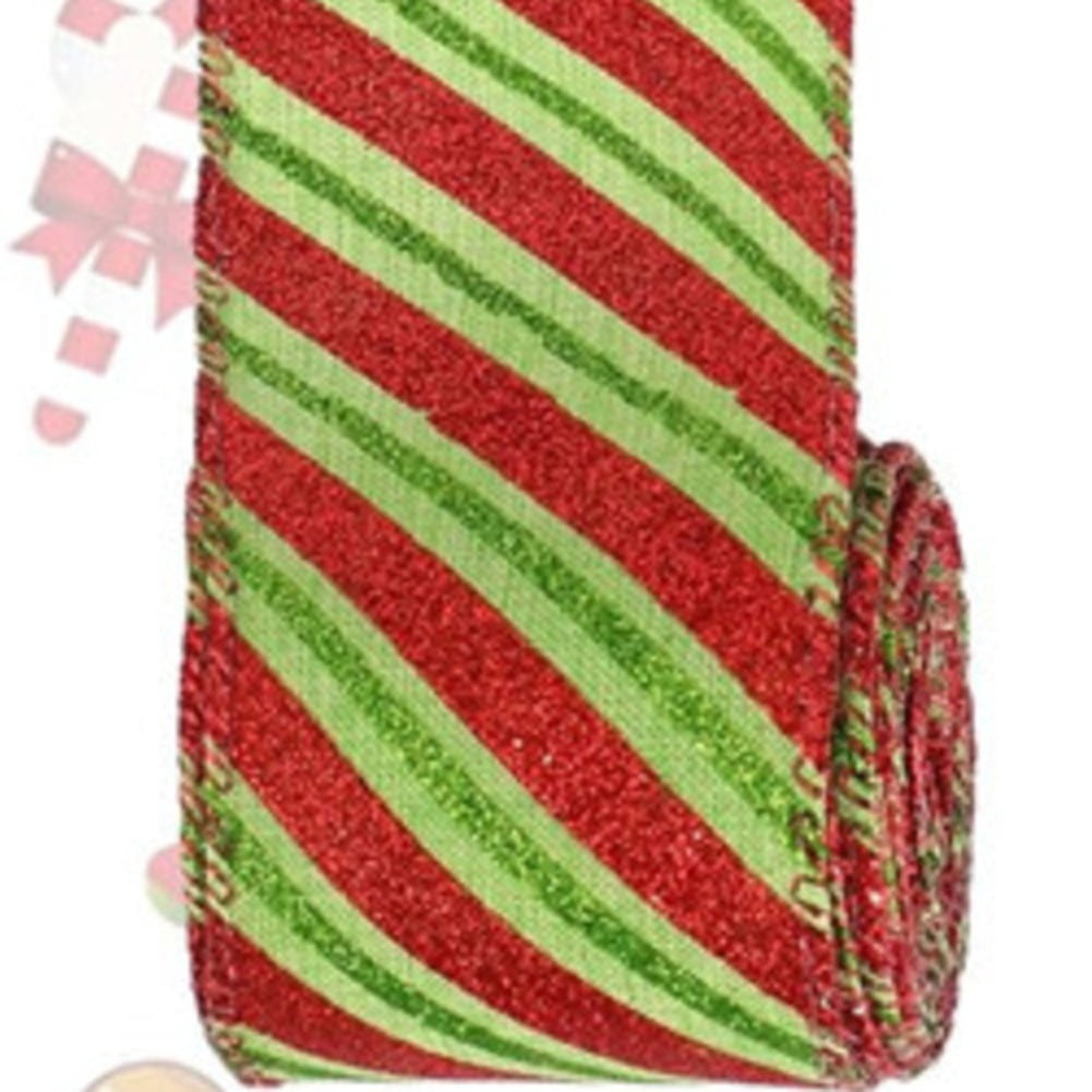 3Pcs 6.3Cm Christmas Ribbons Red Green Dot Wired Edge Ribbon Burlap Ribbons Crafts Ribbons For Christmas Bow Christmas Diy Decor