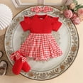 thumbnail image 2 of JUMEYU Newborn Baby Dresses Newborn Baby Girl Outfit Suspender Sleeveless Romper Romper Infant Clothes 0 3 6 9 12 18 24 Months (Red,3-6 Months), 2 of 6