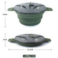 thumbnail image 2 of Pot Pliant Extérieur en Silicone Pot de Randonnée Pot de Pique-Nique Portable Cuiseur de Camping en Acier Inoxydable, Vert, 2 of 5