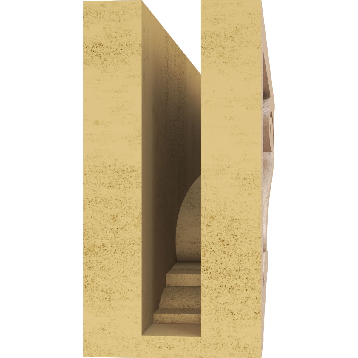 3"W x 18"D x 6"H Thin Scroll Rough Cedar Woodgrain TimberThane Corbel, Primed Tan