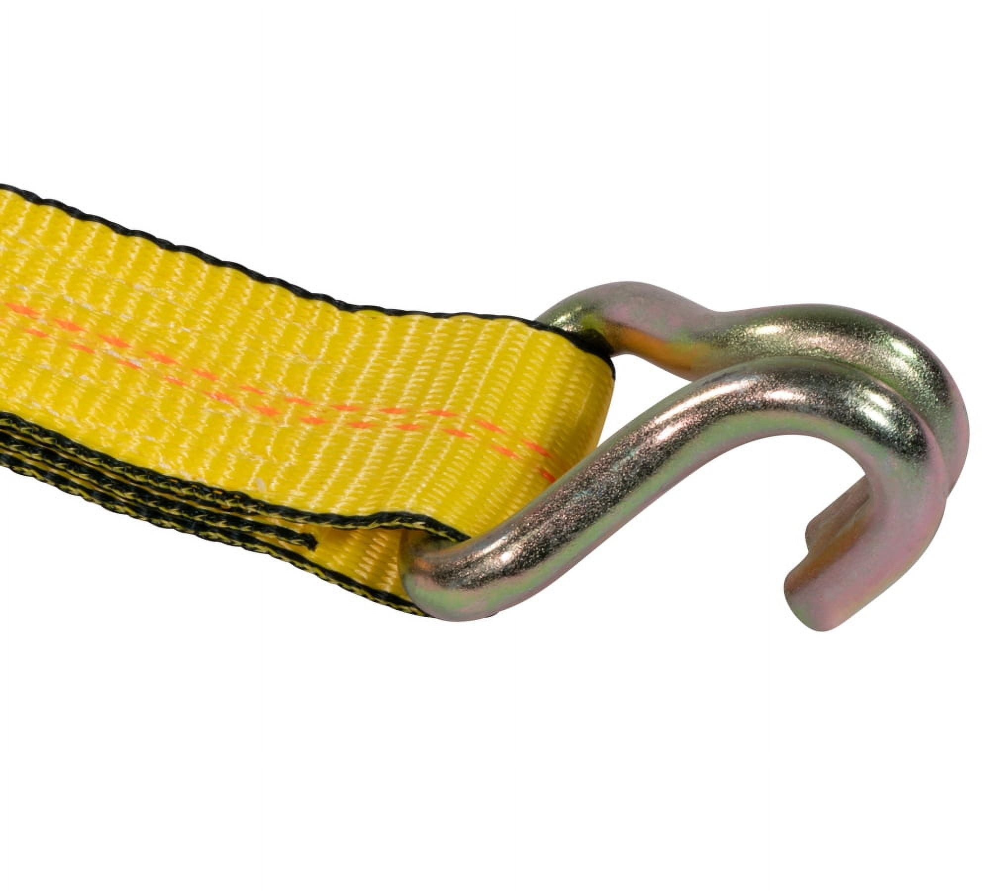 Car Tie Down Straps Kit for Trailers - 4PK 2" x 40' Yellow Ratchet Strap with J Hooks 10,000 lbs BS & 4PK 2" x 36' HD Axle Straps for Car Hauler, Tow Truck