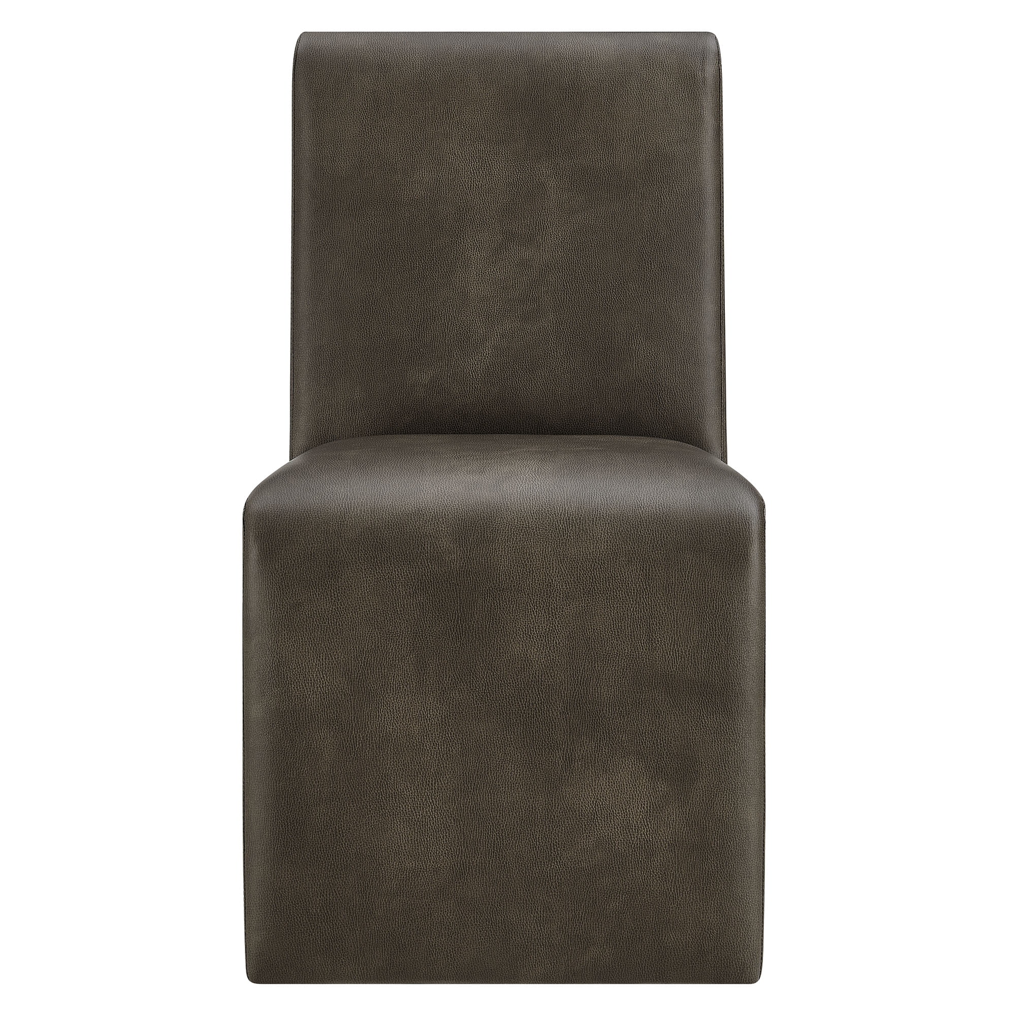 Emory Vegan Leather Dining Side Chair in Mushroom