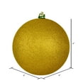 thumbnail image 2 of Vickerman 4" Medallion Gold Glitter Ball Ornament, 6 per Bag, 2 of 7