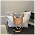 thumbnail image 1 of Bolso de hombro para mujer, nuevo diseño, minimalista, con estampado de letras, gran capacidad, práctico, con cremallera, para el tiempo libre, 2024, 1 of 8