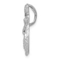 thumbnail image 2 of 14k White Gold Satin & Diamond-cut Mermaid Chain Slide, 2 of 3