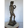 thumbnail image 4 of David by Michelangelo bronze statue replica  - Size: 13"L x 10"W x 36"H., 4 of 11