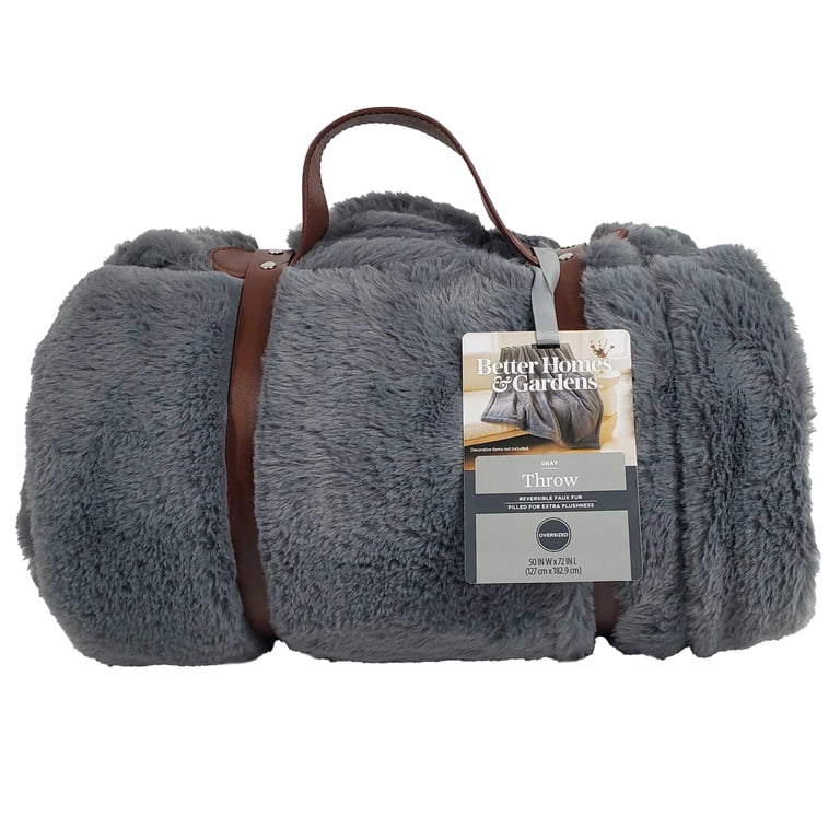 Jeté Better Homes And Gardens – Rayures Grises – 50x60 – Super Doux – Neuf