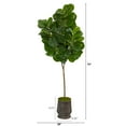 thumbnail image 2 of Nearly Natural 74in. Fiddle leaf Fig Artificial Tree in Ribbed Metal Planter, 2 of 4