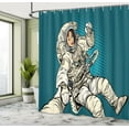 thumbnail image 5 of Ambesonne Nebula Shower Curtain, Astronaut Love in Space, 69"Wx84"L, Beige Blue, 5 of 5