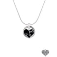 thumbnail image 2 of Delight Jewelry Black Enamel Heart with Paw Prints Hockey Ring Charm Necklace, 18", 2 of 4