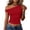 Red #056, variant on Womens Off Shoulder Tops Going Out Crop Tank Top Slim Fitted Shirts Casual Dressy Summer Outfits Y2K Cute Tops, S