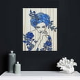 thumbnail image 4 of Nawypu Abstract Line Art Pictures Wall Decor Navy Blue Floral Butterflies Paintings Minimalist Women Canvas Prints For Bathroom Bedroom Framed Wall Art, 4 of 4