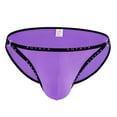 thumbnail image 2 of Penkiiy Mens Sexy Underwear Briefs Ultra Thin Ice Silk Sexy Narrow Side Low Waist Men's Briefs Hip Wrap Men's Underwear Purple Underwear, 2 of 6