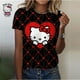 thumbnail image 4 of Camiseta de manga corta informal para mujer, con estampado de dibujos animados de Hello Kitty, para verano, 4 of 4