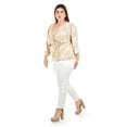 thumbnail image 2 of Blusa cruzado con cinto Roman Fashion /Tallas Extras, 1684 (Hueso-beige) beige 42, 2 of 5