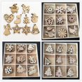 thumbnail image 4 of 50 adornos navideños de madera DIY para colgar en el árbol de Navidad, decoración para el hogar, suministros de decoración para fiestas de Año Nuevo 2024, 4 of 5