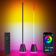 thumbnail image 1 of Keepsmile Lampe sur Pied d'Angle Intelligente à DEL RVB, Lampes Hautes Lumineuses avec Application et Télécommande, Lampe sur Pied Moderne avec Synchronisation Musicale et 16 Millions de Couleurs, Amb, 1 of 7