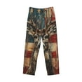 thumbnail image 6 of Goofa American Flag Deer Art Pattern Printed Soft Pajama Pants for Men, Wide Leg Comfy Casual Lounge Yoga Pants-Small, 6 of 9