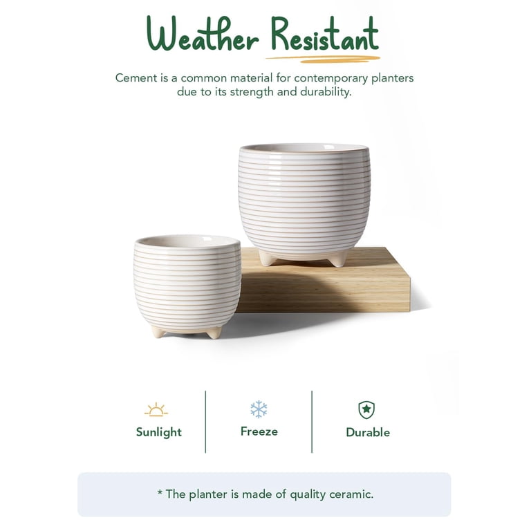 Ceramic Plant Pots with Drainage Holes, Set of 2 photo 5