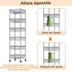 thumbnail image 5 of Estante organizador de 6 niveles con cestas y ruedas estantería metálica multiusos ajustable para cocina baño almacenamiento cestas ruedas giratorias, 5 of 8