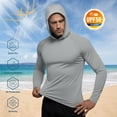 thumbnail image 4 of YUCOLEN Men's UPF 50+ Long Sleeve Active Hoodie Shirts Sun Protection Lightweight Quick Dry Sport Tops Light Gray M, 4 of 6