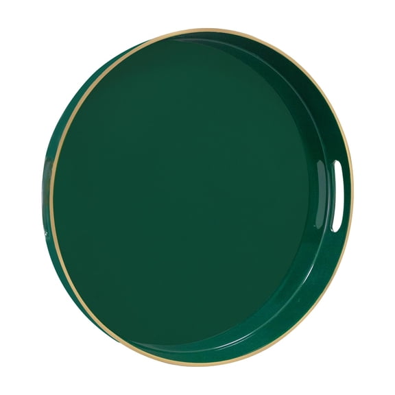 13" Decorative Tray, Plastic Round Serving Tray with Handles | Decorative Tray Circle Tea Tray, Round Melamine Tray