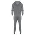 thumbnail image 6 of Blekii Men's Romper Jumpsuit, Hooded Sweatshirt Style One-Piece, Solid Color Casual Overalls, Unique Fashion Statement Piece, Comfortable Yet Stylish Outfit, Trendy Loungewear for Men, Grey 4Xl, 6 of 10