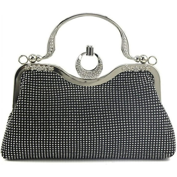 Kukuzhu Women's Evening Clutch Purse Retro Crystal Tote Bag Wedding Party Glitter Purse Evening Handbags