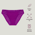 thumbnail image 2 of BLAKE & CO. Women's All Over Lace and Mesh Bikini Underwear, 3-Pack, Sizes S-2X, 2 of 6