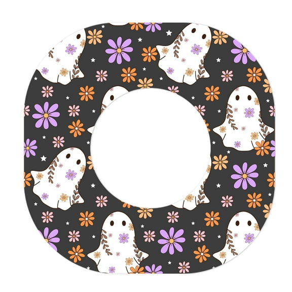 Peelz Groovy Ghosts Patch Tape Designed for The DEXCOM G7 and Stelo Waterproof & Sweatproof Adhesive for 15 Days, Pre-Cut Adhesive Medical Tape, Continuous Glucose Monitor Sensor Cover