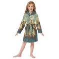 thumbnail image 2 of BZSMCE Bathrobes Belt Hooded Joyful Waters Creative Pattern, 2 of 8