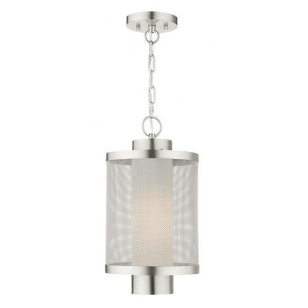 

1 Light Outdoor Pendant Lantern in Contemporary Style 9 inches Wide By 16.88 inches High-Brushed Nickel Finish Bailey Street Home 218-Bel-4188680