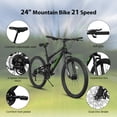 thumbnail image 2 of Ambifirner A24207 24 Inch Steel Frame Shock Fork Plus Shock Absorber 21-speed Unisex Mountain Bike, 2 of 8