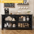 thumbnail image 3 of Beedarsum Buffet Cabinet with Storage,53.1" Kitchen Storage Cabinet with 4 Doors, Buffet Cabinet with Adjustable Shelves for Kitchen, Living Room,Black, 3 of 7