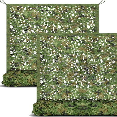 2Pcs 13 x5 Camo Netting Camouflage Net Blinds Ideal for Sunshade Camping Shooting Hunting Decoration