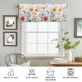 thumbnail image 6 of Kitchen Valances for Window, Watercolor Yellow Pink Blue Wildflower Light Filtering Rod Pocket Valance Curtain, Country Floral Leaves Short Curtains Window Topper for Bedroom 42x18in, 6 of 9