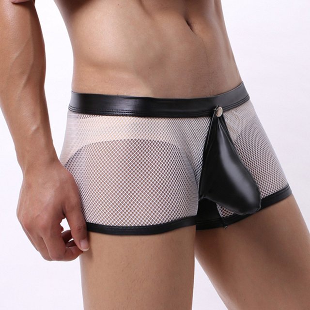 Calzones Para Hombre, Ropa Interior Transpirable, Súper Fina, De Algodón, Color Sólido, Con Apertura Rápida De Red.