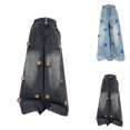 thumbnail image 3 of XXWXYD Clearence Kids Vintage Embroidered Denim Jeans Distressed Straight-Leg Jeans with Rhinestone Details Urban Street Style Casual Pants, 3 of 3