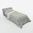 thumbnail image 2 of Ambesonne Modern Bedding Set 3 Pcs, Wild Forest Leaf Flowers, Twin, Grey Mustard White, 2 of 2