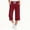 Wine, variant on HAOTAGS Big Girls Capri Pants with Pockets (5-15) Elastic Waist Casual Sporty Cropped Pants Blue Size 7