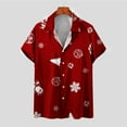 thumbnail image 2 of Penkiiy Mens Christmas Shirts Funky Button Down Shirts Party Aloha Shirts Santa Print Hawaiian Shirt Tops Red, 2 of 5
