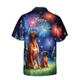 thumbnail image 2 of Happy New Year Rhodesian Ridgeback Family Cheer Winter Midnight Firework Hawaiian Shirt Breathable Summer Unisex Merch Ridgebacks Dog Lover Gifts - 02025, 2 of 6