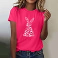 thumbnail image 4 of Tauxra Hauts d'Été à Manches Courtes pour Femmes, T-Shirts à Col Rond pour Femmes, Blouse T-Shirt Décontractée à Imprimé de Pâques, 4 of 6
