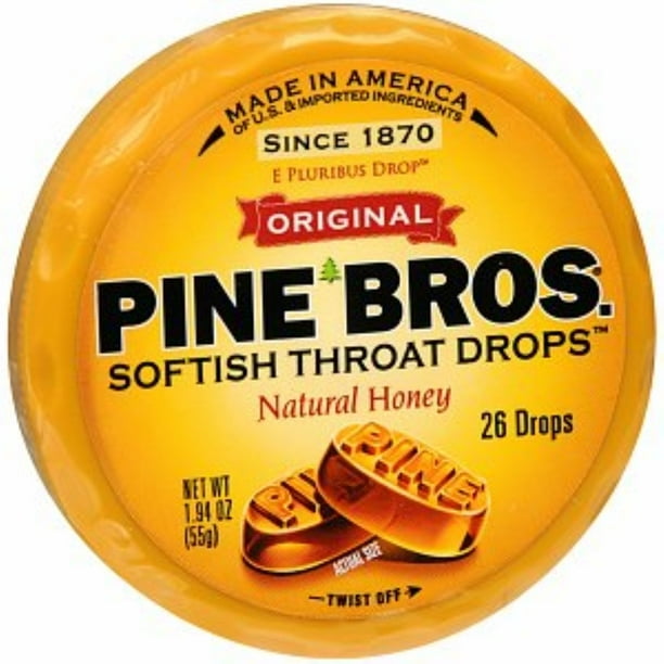 Pine Bros. Softish Throat Drops, Natural Honey 26 ea (Pack of 2