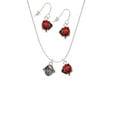 thumbnail image 2 of Delight Jewelry Silvertone Small Pirate - Mascot Red Lucky Ladybug Necklace and Dangle Earrings Set, 2 of 6