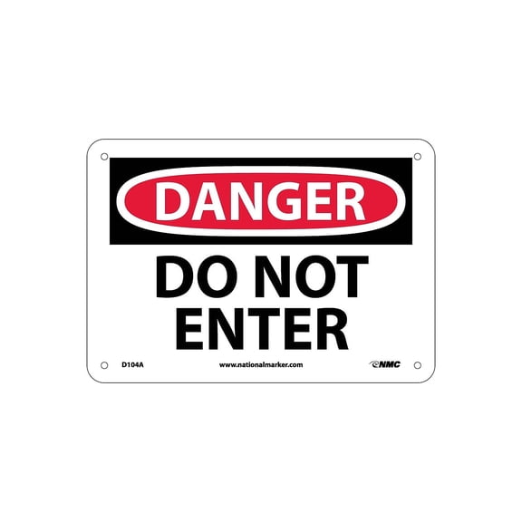National Marker Do Not Enter 7X10 .040 Aluminum Danger Sign D104A