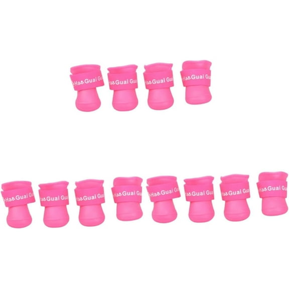 3pcs - Cats Rain Weather Small Cover Puppy Paw Dogs Little Paws Winter Anti- Rainy Silicone Shoes Snow Slip Adjustable Pet Straps Bootie for Outdoor Anti-Slip Puppy Uggs